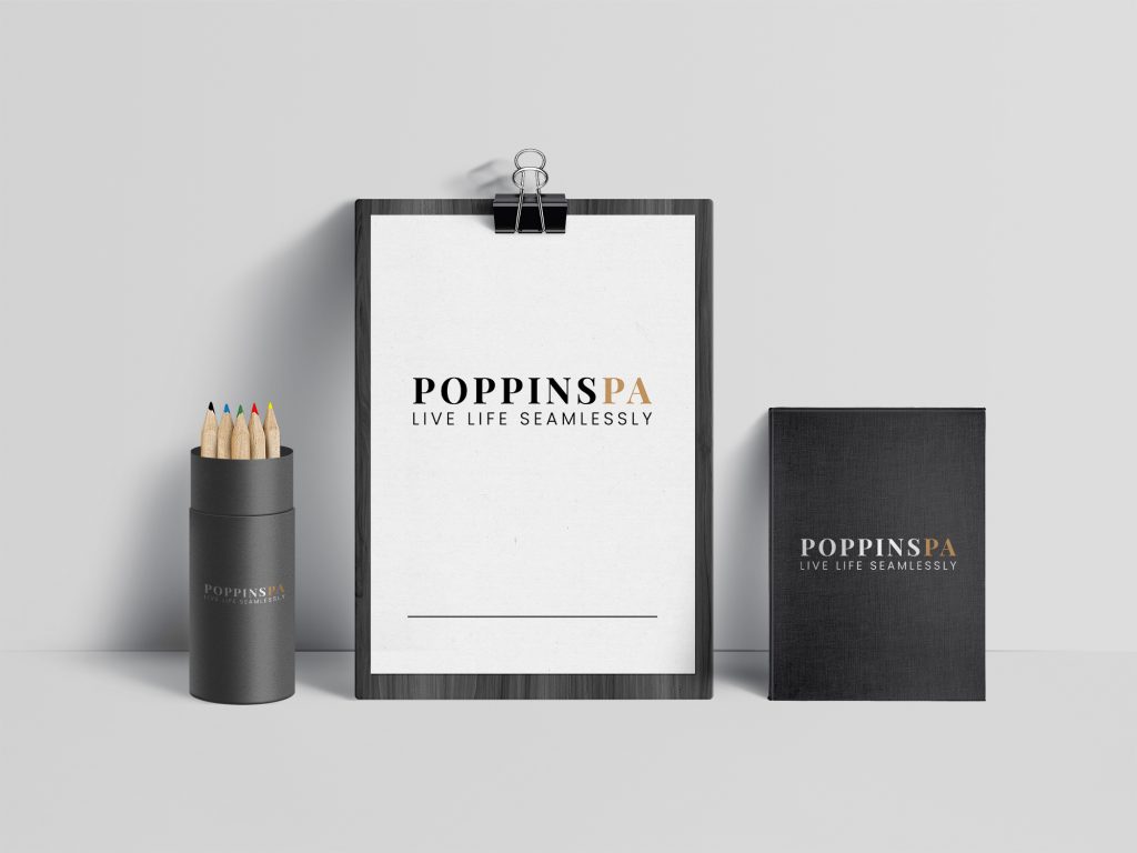 Poppins PA logo mockup by Pillory Barn