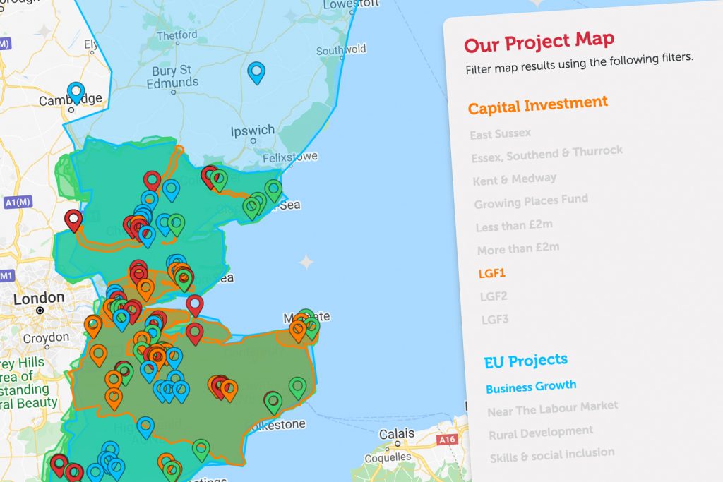 South East LEP Project Map developed by Pillory Barn